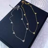 Simple Style Heart Shape Stainless Steel Titanium Steel Plating Necklace main image 2