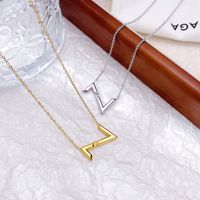 Elegant Lady Letter Stainless Steel Titanium Steel Plating Pendant Necklace main image 3