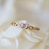 Sweet Simple Style Heart Shape Brass Plating Inlay Zircon Rings main image 3