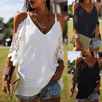 Women's Blouse Sleeveless Blouses Hollow Out Casual Solid Color main image 1