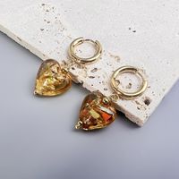 1 Pair Retro Heart Shape Stainless Steel Earrings sku image 4
