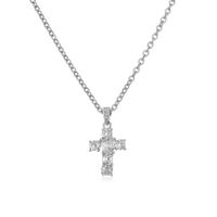 Modern Style Cross Copper Inlay Zircon Pendant Necklace main image 4