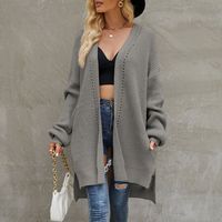 Women's Sweater Coat Long Sleeve Sweaters & Cardigans Pocket Casual Streetwear Solid Color main image 3