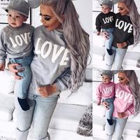 Father&son Casual Cute Letter Printing Hoodie Family Matching Outfits main image 1
