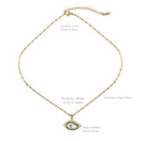 Retro Round Devil's Eye Zircon Turquoise Crystal Copper Wholesale Necklace sku image 3