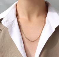 Ig Style Simple Style Solid Color Titanium Steel Plating 18k Gold Plated Necklace sku image 10