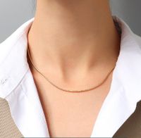 Ig Style Simple Style Solid Color Titanium Steel Plating 18k Gold Plated Necklace sku image 11