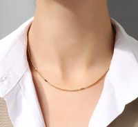 Ig Style Simple Style Solid Color Titanium Steel Plating 18k Gold Plated Necklace sku image 16