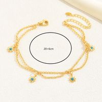 Fitness Flower Copper Patchwork 18k Gold Plated Women's Anklet main image 4