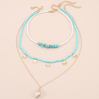 Vacation Shell Gold Plated Shell Alloy Wholesale Layered Necklaces sku image 1