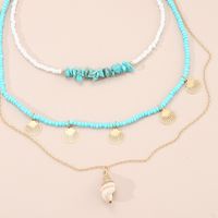 Vacation Shell Gold Plated Shell Alloy Wholesale Layered Necklaces main image 4