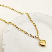 304 Stainless Steel Simple Style Classic Style Plating Heart Shape Fabric Necklace sku image 2