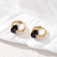 1 Pair Vintage Style Simple Style Round Patchwork Alloy Resin Earrings main image 4