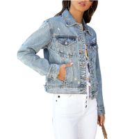 Women's Casual Solid Color Single Breasted Coat Denim Jacket main image 2