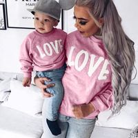 Padre E Hijo Casual Lindo Letra Impresión Sudadera Trajes A Juego Para La Familia main image 3