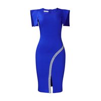 Women's Corset Dress Sexy Round Neck Short Sleeve Solid Color Knee-Length Casual Daily sku image 1
