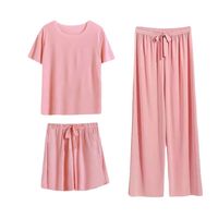 Women's Casual Solid Color Polyester Pants Sets main image 3