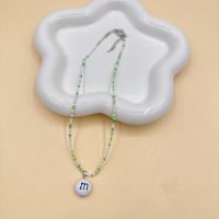 Lady Letter Seed Bead Wholesale Pendant Necklace sku image 2