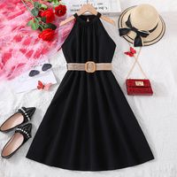 Princess Solid Color 100 Polyester Girls Dresses main image 2