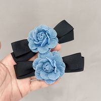 French Style Flower Cloth Handmade Hair Clip main image 4