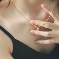 Simple Style Letter Copper Zircon Pendant Necklace In Bulk main image 4