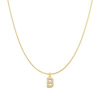 Simple Style Letter Copper Zircon Pendant Necklace In Bulk sku image 2
