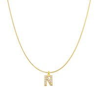 Simple Style Letter Copper Zircon Pendant Necklace In Bulk sku image 14