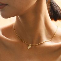 Simple Style Letter Copper Zircon Pendant Necklace In Bulk main image 1