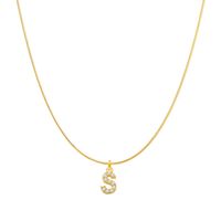 Simple Style Letter Copper Zircon Pendant Necklace In Bulk sku image 19