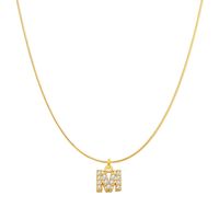 Simple Style Letter Copper Zircon Pendant Necklace In Bulk sku image 13