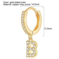 1 Piece Lady Letter Inlay Stainless Steel Zircon Earrings main image 3