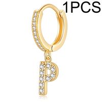 1 Piece Lady Letter Inlay Stainless Steel Zircon Earrings sku image 16