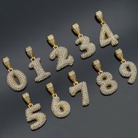 Basic Anzahl Rostfreier Stahl Überzug Inlay Künstlicher Diamant Zauber Halskette main image 1