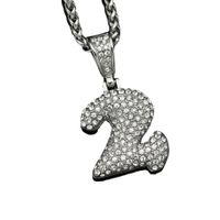 Basic Number Stainless Steel Plating Inlay Artificial Diamond Charms Necklace main image 5