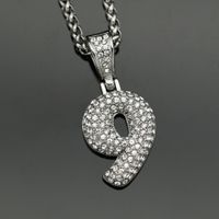Basic Anzahl Rostfreier Stahl Überzug Inlay Künstlicher Diamant Zauber Halskette sku image 16