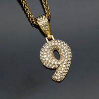 Básico Número Acero Inoxidable Enchapado Embutido Diamante Artificial Encantos Collar sku image 26