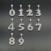 Basic Number Stainless Steel Plating Inlay Artificial Diamond Charms Necklace main image 4