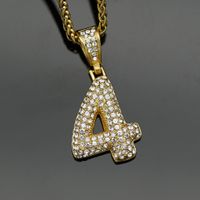 Básico Número Acero Inoxidable Enchapado Embutido Diamante Artificial Encantos Collar sku image 21