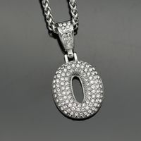 Basic Number Stainless Steel Plating Inlay Artificial Diamond Charms Necklace sku image 7