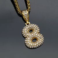 Básico Número Acero Inoxidable Enchapado Embutido Diamante Artificial Encantos Collar sku image 25