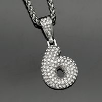 Basic Anzahl Rostfreier Stahl Überzug Inlay Künstlicher Diamant Zauber Halskette sku image 13