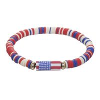 Wholesale Jewelry Ethnic Style Letter American Flag Soft Clay Bracelets sku image 2