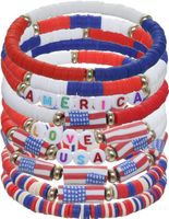 Wholesale Jewelry Ethnic Style Letter American Flag Soft Clay Bracelets main image 1
