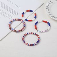 Joyería Al Por Mayor Estilo Étnico Letra Bandera Estadounidense Arcilla Suave Pulsera main image 4