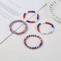 Wholesale Jewelry Ethnic Style Letter American Flag Soft Clay Bracelets main image 4