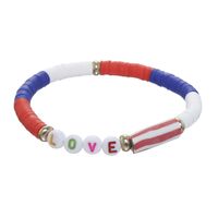 Joyería Al Por Mayor Estilo Étnico Letra Bandera Estadounidense Arcilla Suave Pulsera sku image 7