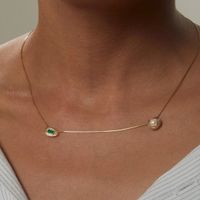 Retro Schmuck Kupfer Überzug Inlay Künstliche Edelsteine Künstliche Perlen Halskette main image 1