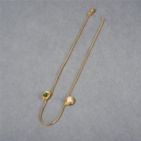 Retro Schmuck Kupfer Überzug Inlay Künstliche Edelsteine Künstliche Perlen Halskette main image 4