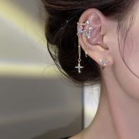 1 Pair Ig Style Sweet Star Moon Asymmetrical Plating Inlay Alloy Rhinestones Ear Cuffs main image 4