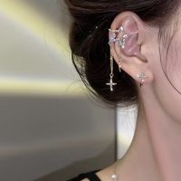 1 Pair Ig Style Sweet Star Moon Asymmetrical Plating Inlay Alloy Rhinestones Ear Cuffs main image 5